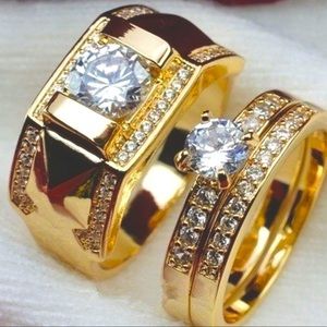 18 K Gold rings Diamond sets